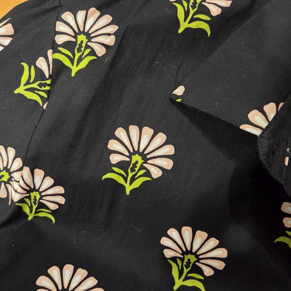 Anthropologie Maeve Black Midi Dress with Pink & Green Floral Print - Size XL - Picture 8 of 9